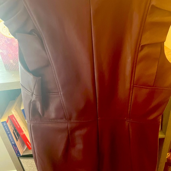 Leather burgundy sleeveless Armani exchange dress - Picture 3 of 4